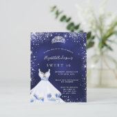 Papier Budget Sweet 16 bleu argent parties scintillant ro (Debout devant)