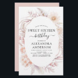 Papier Budget Sweet 16 Boho Dusty rose Floral Anniversair<br><div class="desc">Budget Boho Dusty rose Floral Botanique Bohème Tropical Watercolor Cadre Printemps,  Été,  Automne,  Automne Sweet 16 Anniversaire Fête Invitations - comprend une belle et élégante typographie script avec des fleurs botaniques modernes du désert pour la spéciale Sweet sixteen 16ème Fête Anniversaire.</div>