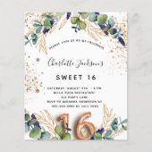Papier Budget Sweet 16 eucalyptus parties scintillant ver (Devant)