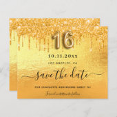 Papier Budget Sweet 16 gouttes de parties scintillant or (Devant / Derrière)