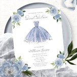 Papier Budget Sweet 16 Invitation Argent Dusty Blue Gown<br><div class="desc">Délicat, robe fantaisiste, invitations à la fête d'anniversaire du sweet sixteen. Facile à personnaliser avec vos détails. Contactez-moi par conversation si vous avez des questions sur l'oeuvre ou avez besoin d'une personnalisation. Vérifiez la collection pour plus d'éléments. VEUILLEZ NOTER : Pour obtenir de l'aide sur les commandes, l'expédition, l'information sur...</div>