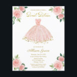 Papier Budget Sweet 16 Invitation Gold Rose Blush Gown<br><div class="desc">Délicat, robe fantaisiste, invitations à la fête d'anniversaire du sweet sixteen. Facile à personnaliser avec vos détails. Contactez-moi par conversation si vous avez des questions sur l'oeuvre ou avez besoin d'une personnalisation. Vérifiez la collection pour plus d'éléments. VEUILLEZ NOTER : Pour obtenir de l'aide sur les commandes, l'expédition, l'information sur...</div>