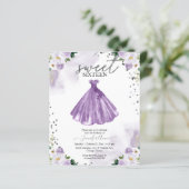 Papier Budget Sweet 16 Invitation Robe Florale violet (Debout devant)