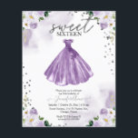 Papier Budget Sweet 16 Invitation Robe Florale violet<br><div class="desc">Adorable, florale violette, invitations de fête d'anniversaire sweet sixteen. Facile à personnaliser avec vos détails. Contactez-moi par conversation si vous avez des questions sur l'oeuvre ou avez besoin d'une personnalisation. Vérifiez la collection pour plus d'éléments. VEUILLEZ NOTER : Pour obtenir de l'aide sur les commandes, l'expédition, l'information sur les produits,...</div>