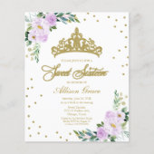 Papier Budget Sweet 16 Invitation Tiara Lavender Floral (Devant)