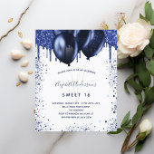 Papier Budget Sweet 16 marine bleu blanc invitation
