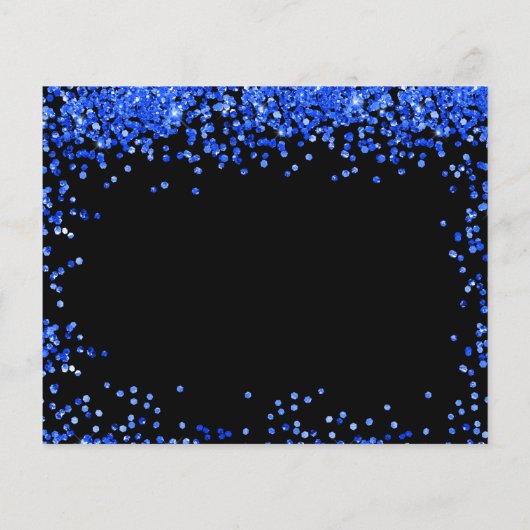 Papier Budget Sweet 16 noir bleu royal enregistrer la dat (Dos)