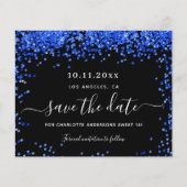 Papier Budget Sweet 16 noir bleu royal enregistrer la dat (Devant)