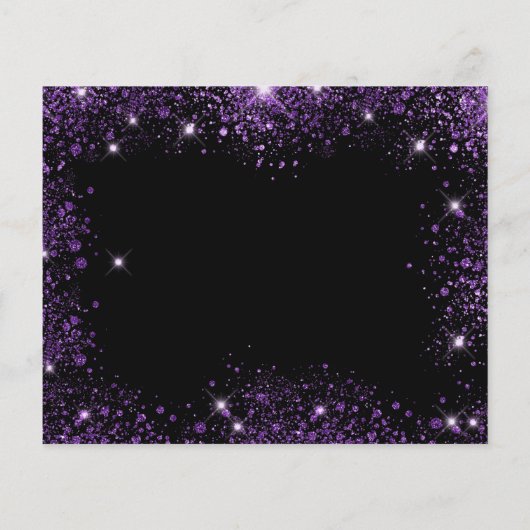Papier Budget Sweet 16 noir violet enregistrer la date (Dos)