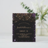 Papier Budget Sweet 16 noir violet parties scintillant po (Debout devant)