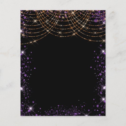Papier Budget Sweet 16 noir violet parties scintillant po (Dos)