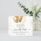 Papier Budget Sweet 16 or blanc enregistrer la date (Debout devant)