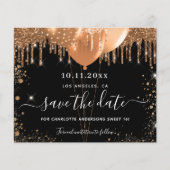 Papier Budget Sweet 16 partie or noir enregistrer la date (Devant)