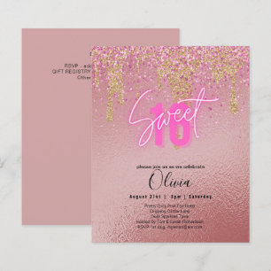 Papier Budget Sweet 16 Parties scintillant rose Foil Girl