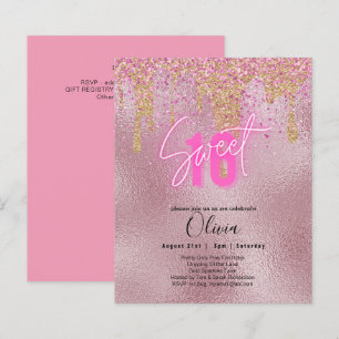 Papier Budget Sweet 16 Parties scintillant rose Foil Girl