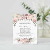 Papier Budget Sweet 16 Party Blush rose Floral Invitation (Debout devant)