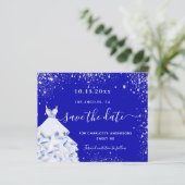 Papier Budget Sweet 16 robe bleue royale enregistrer la d (Debout devant)