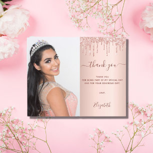 Papier Budget Sweet 16 rose blush photo QR code merci