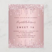 Papier BUDGET Sweet 16 rose roux rose parties scintillant (Devant)
