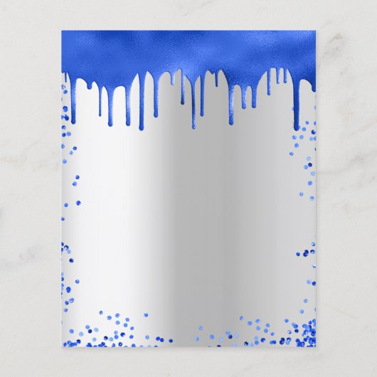 Papier Budget Sweet 16 royal bleu argent invitation (Dos)