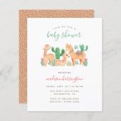 Papier Budget Sweet Alpaca Llama Cactus Baby shower Boho (Devant / Derrière)