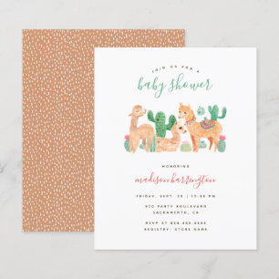 Papier Budget Sweet Alpaca Llama Cactus Baby shower Boho