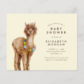 Papier Budget Sweet Aquarelle Baby shower Alpaca (Devant)