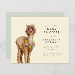 Papier Budget Sweet Aquarelle Baby shower Alpaca