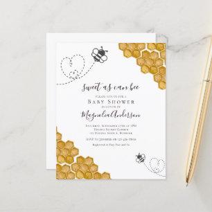 Papier Budget Sweet as Can Bee Baby shower Invitation