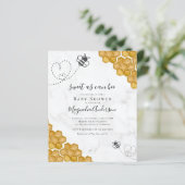 Papier Budget Sweet as Can Bee Baby shower Invitation (Debout devant)