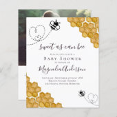 Papier Budget Sweet as Can Bee Baby shower Invitation (Devant / Derrière)