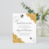 Papier Budget Sweet as Can Bee Baby shower Invitation (Debout devant)