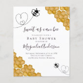 Papier Budget Sweet as Can Bee Baby shower Invitation (Devant)