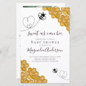 Papier Budget Sweet as Can Bee Baby shower Invitation (Devant / Derrière)