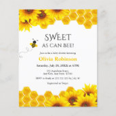 Papier Budget Sweet as can Bee Honey Baby shower Invitati (Devant)