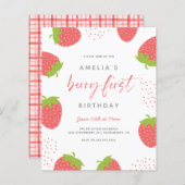 Papier Budget Sweet Berry Première fille 1er anniversaire (Devant / Derrière)