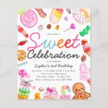 Papier Budget Sweet Celebration Kids Candyland Anniversai<br><div class="desc">Cute Sweet Celebration Candy Land Enfants Candyland Anniversaire Invitation</div>