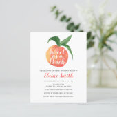 Papier Budget Sweet comme un Baby shower de pêche Invitat (Debout devant)