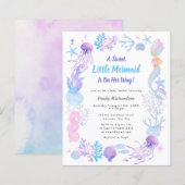 Papier Budget Sweet Little Mermaid Baby shower Invitation (Devant / Derrière)