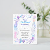 Papier Budget Sweet Little Mermaid Baby shower Invitation (Debout devant)