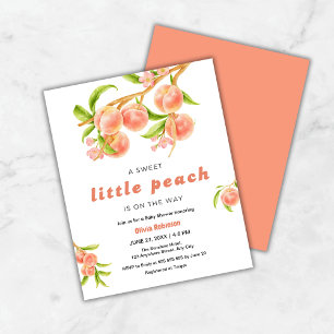 Papier Budget Sweet Little Peach Baby shower Invitation