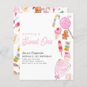 Papier Budget SWEET ONE Candy Kids Candyland 1er annivers (Devant / Derrière)