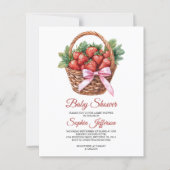 Papier Budget Sweet Strawberry Baby Shower Invitation (Devant)