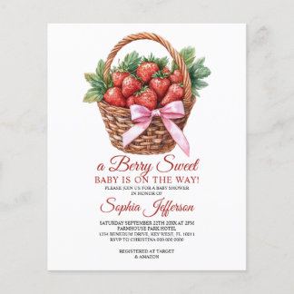 Papier Budget Sweet Strawberry Baby Shower Invitation