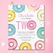 Papier Budget Sweet Two Donuts 2e Invitation d'anniversai