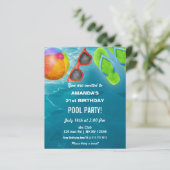 Papier Budget Swimming Pool Party Birthday Invitation (Debout devant)