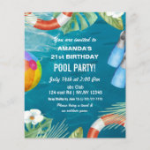 Papier Budget Swimming Pool Party Birthday Invitation (Devant)