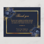 Papier Budget sympathie bleu floral or merci (Devant)