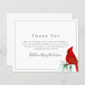 Papier BUDGET Sympathie Cardinal Funérailles Merci Note (Devant / Derrière)