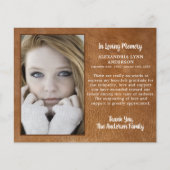 Papier Budget Sympathie Photo Funérailles Merci Cuir (Devant)